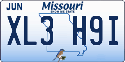 MO license plate XL3H9I