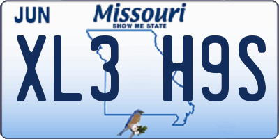 MO license plate XL3H9S