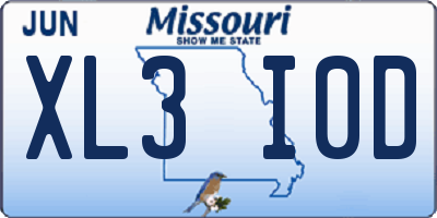 MO license plate XL3I0D