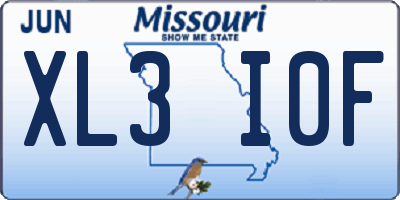MO license plate XL3I0F
