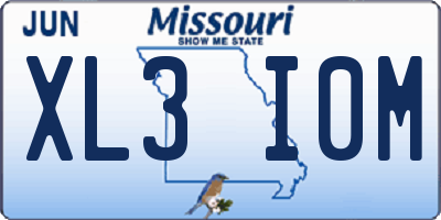 MO license plate XL3I0M