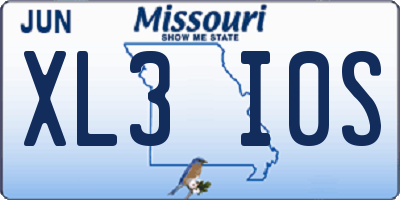 MO license plate XL3I0S