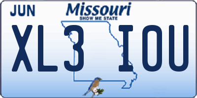 MO license plate XL3I0U