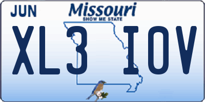MO license plate XL3I0V