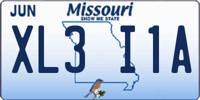 MO license plate XL3I1A