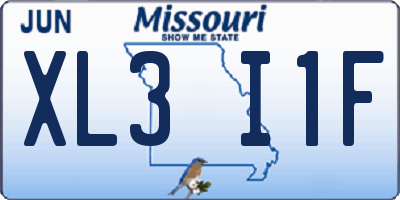 MO license plate XL3I1F