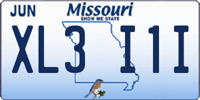 MO license plate XL3I1I
