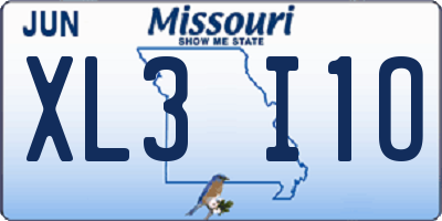 MO license plate XL3I1O