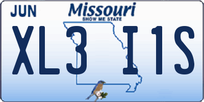 MO license plate XL3I1S