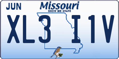 MO license plate XL3I1V