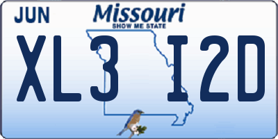MO license plate XL3I2D