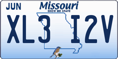 MO license plate XL3I2V