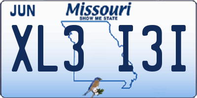 MO license plate XL3I3I