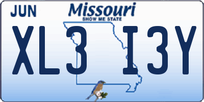 MO license plate XL3I3Y