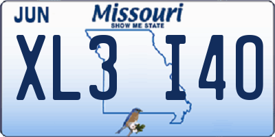MO license plate XL3I4O