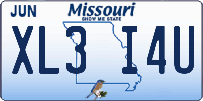 MO license plate XL3I4U