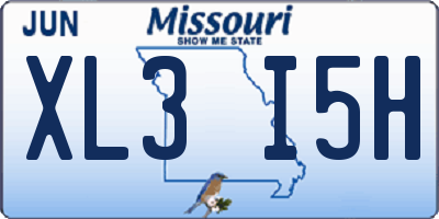 MO license plate XL3I5H