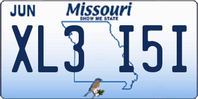 MO license plate XL3I5I