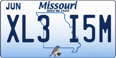 MO license plate XL3I5M