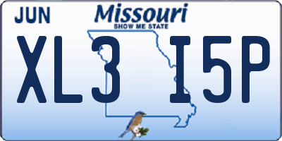 MO license plate XL3I5P
