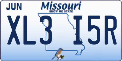 MO license plate XL3I5R