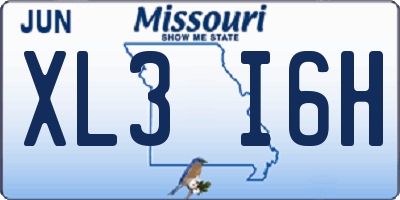 MO license plate XL3I6H