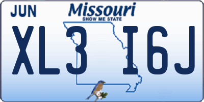 MO license plate XL3I6J