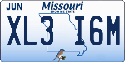 MO license plate XL3I6M