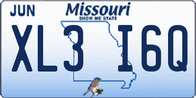MO license plate XL3I6Q