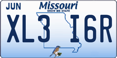MO license plate XL3I6R