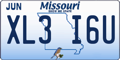 MO license plate XL3I6U