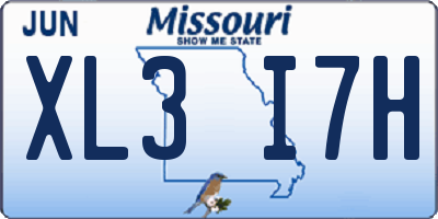 MO license plate XL3I7H