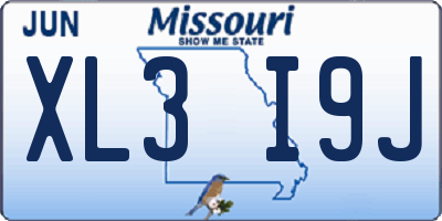 MO license plate XL3I9J