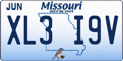 MO license plate XL3I9V