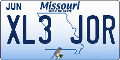 MO license plate XL3J0R