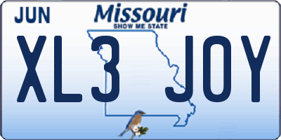 MO license plate XL3J0Y