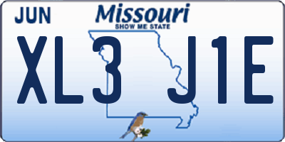 MO license plate XL3J1E
