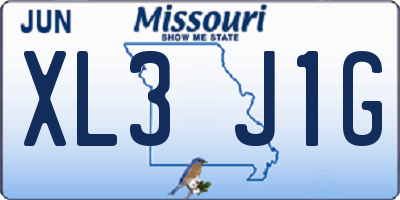 MO license plate XL3J1G