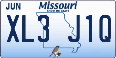 MO license plate XL3J1Q