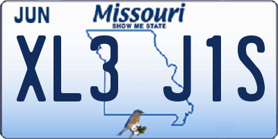 MO license plate XL3J1S