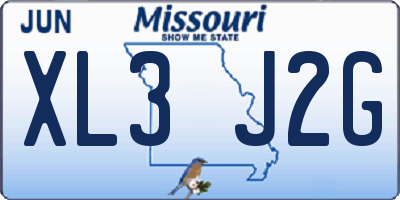 MO license plate XL3J2G