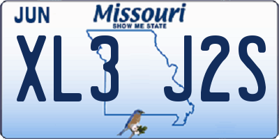 MO license plate XL3J2S
