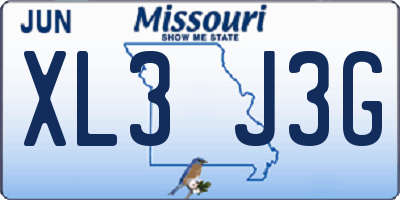 MO license plate XL3J3G