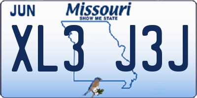 MO license plate XL3J3J