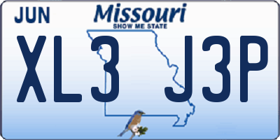 MO license plate XL3J3P