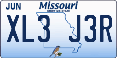 MO license plate XL3J3R