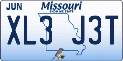 MO license plate XL3J3T