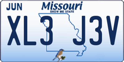 MO license plate XL3J3V