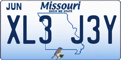 MO license plate XL3J3Y