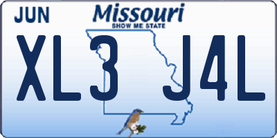 MO license plate XL3J4L